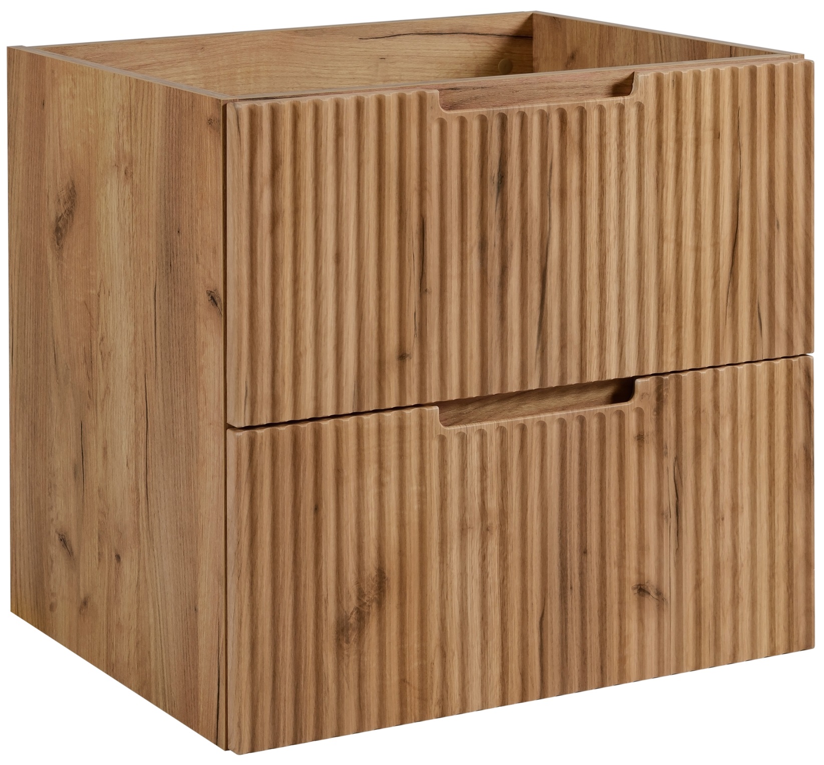 Szafka łazienkowa VENA 60 cm dąb craft złoty ryflowany front frezowany uchwyt