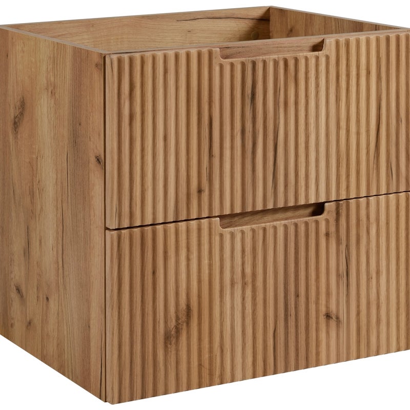 Szafka łazienkowa VENA 60 cm dąb craft złoty ryflowany front frezowany uchwyt