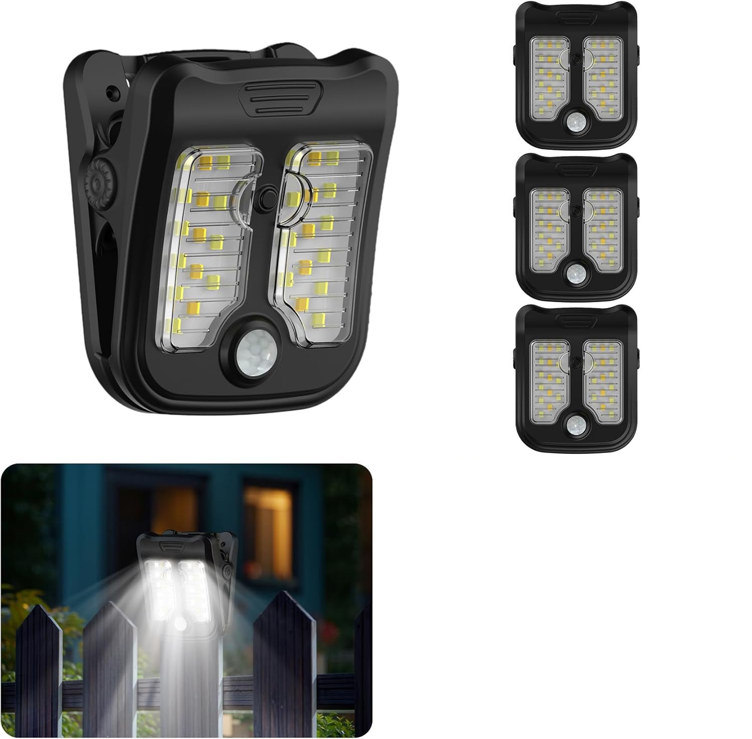 Lot de 4 petites lampes solaires à détecteur de mouvement pour clôture — free download