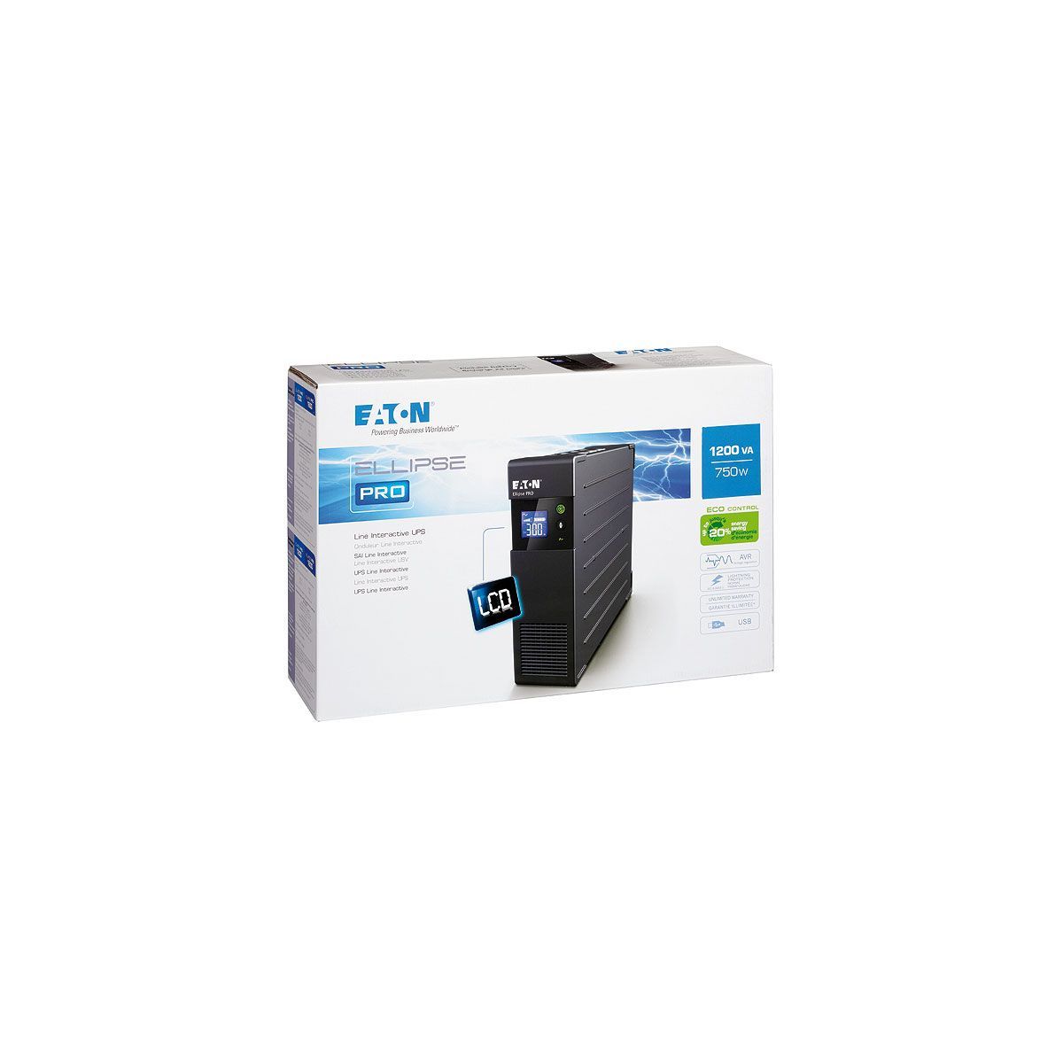 Onduleur EATON Ellipse PRO 1200 FR 8 prises/USB-A/2RJ45 - 2