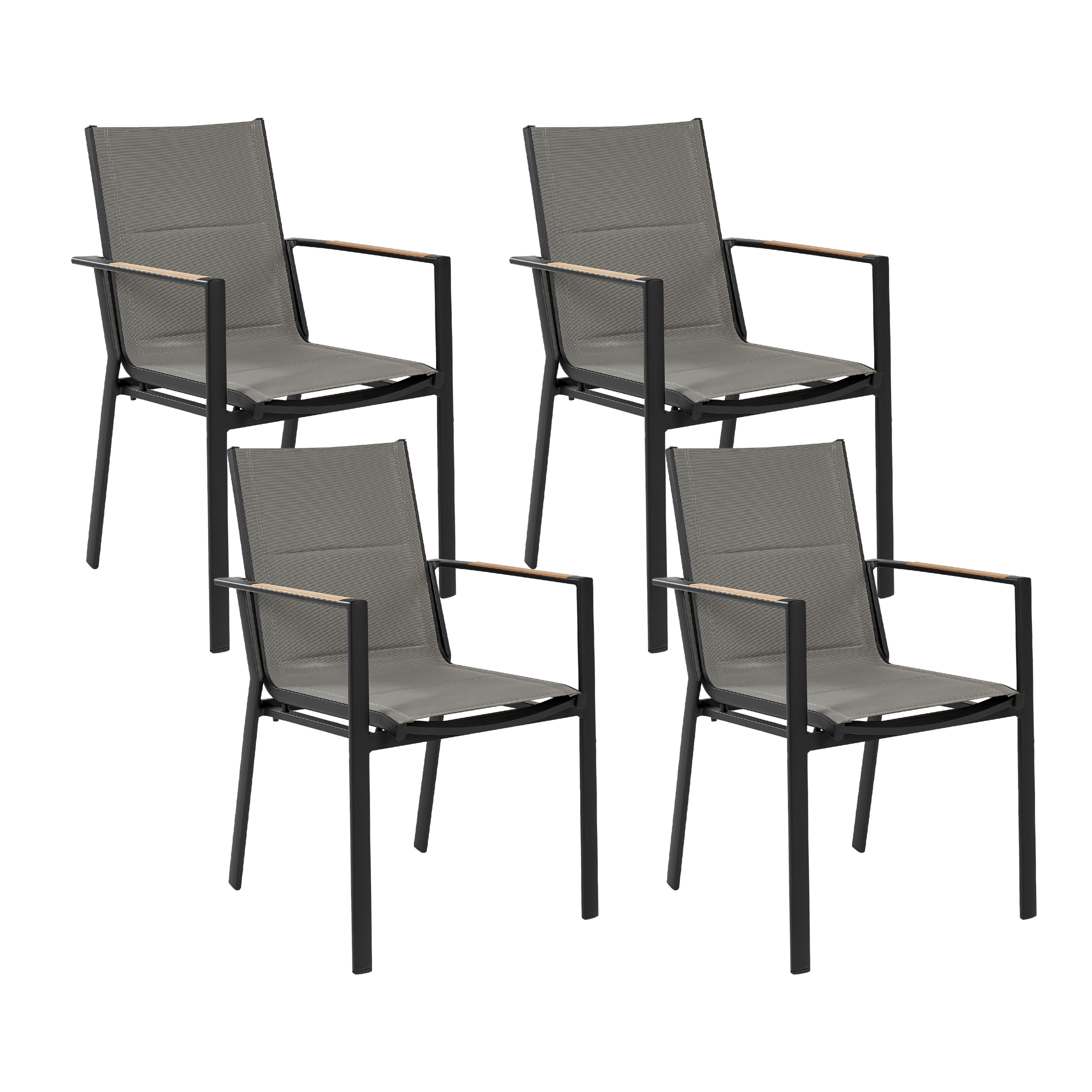 Scaun de grădină BUSSETO Metal Negru