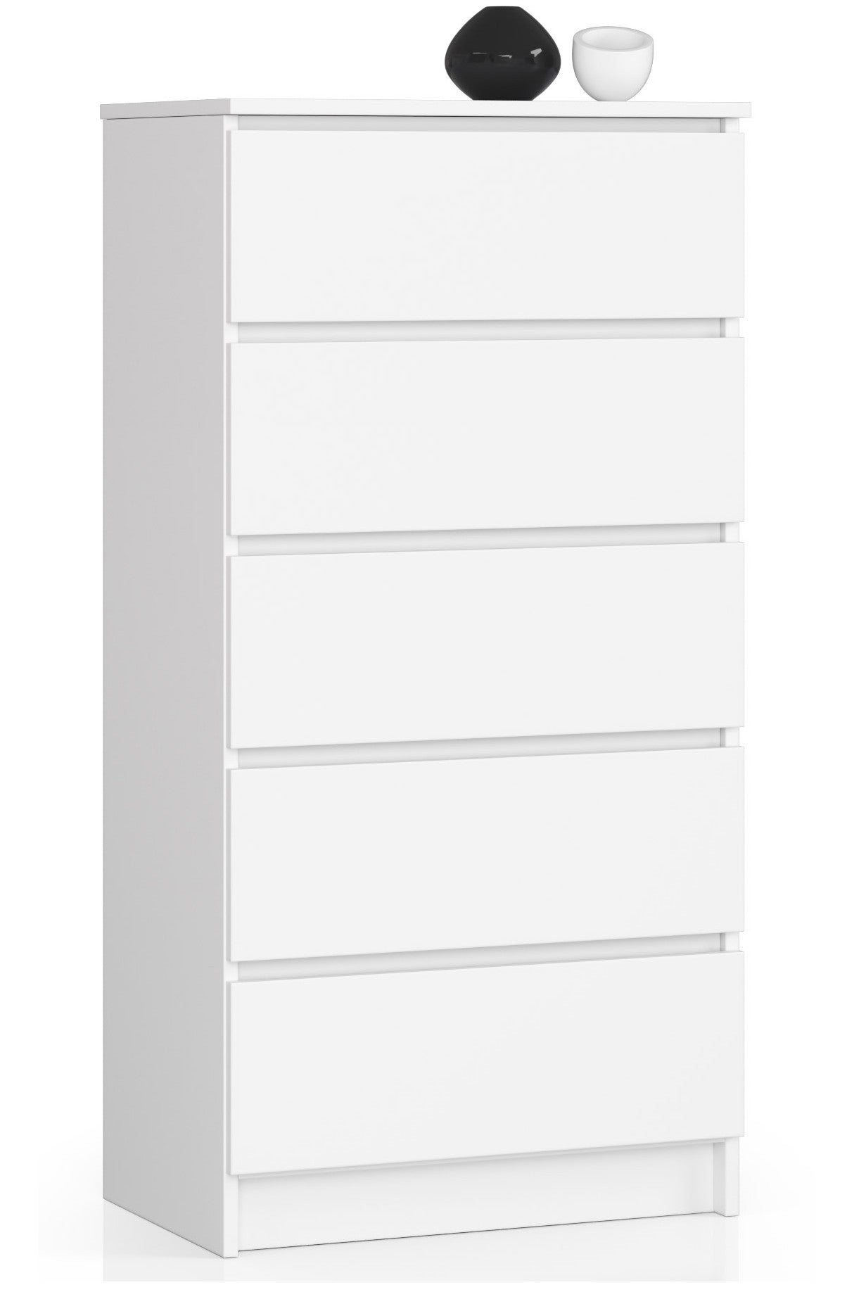 Komoda AKORD K60 Biała 60 cm 5 szuflad kolor Biały mat 60x40x121 cm