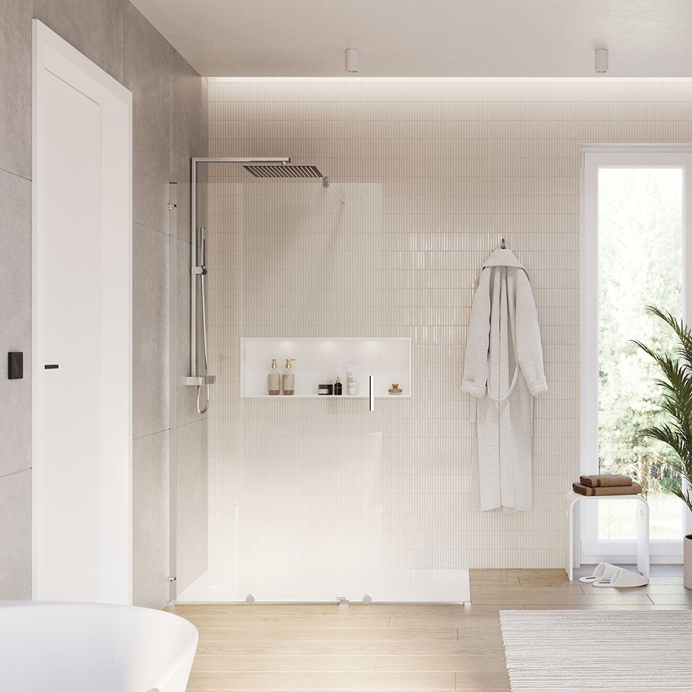 BERNSTEIN - Cabina de ducha de cristal transparente 8mm Cabina de ducha completa estanca Cabina de ducha con puerta corredera - NT101 - 195x140cm - 3