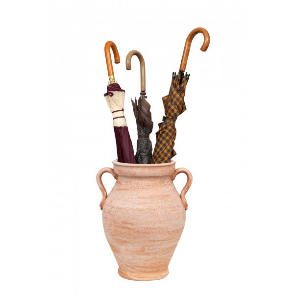 BISCOTTINI Vase Porte-parapluie Terre Cuite Fait Main - Amphore Extérieur Intérieur - Porte-parapluie d'Entrée 38x33x45cm - 3