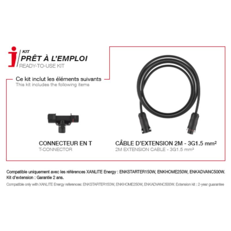 Xanlite - Kit d'extension pour kits solaires, IP67, câble 2m - ENKEXTENSION - 4