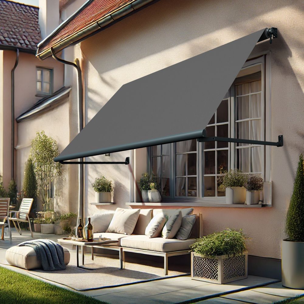Milan - toldo de proyección (gris antracito - gris antracito - 3.00m x 1.50m)