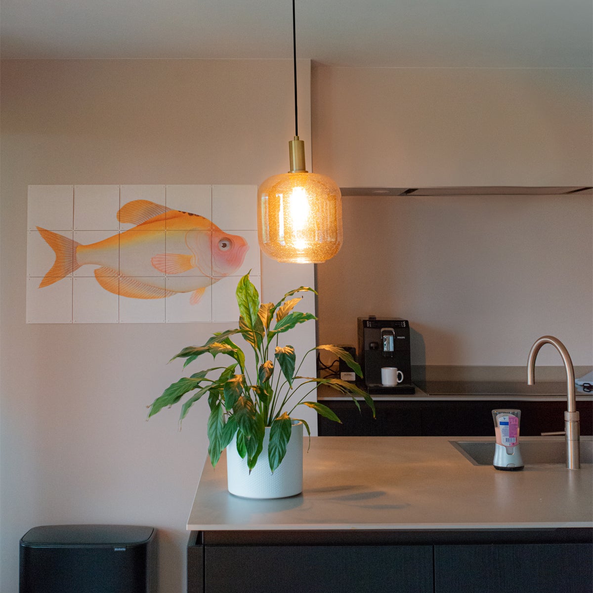 Qazqa design lampe suspendue - Zuzanna - orange, rond, max. 40w, e27, 25cm, idéal pour la salle à manger et le salon - 2