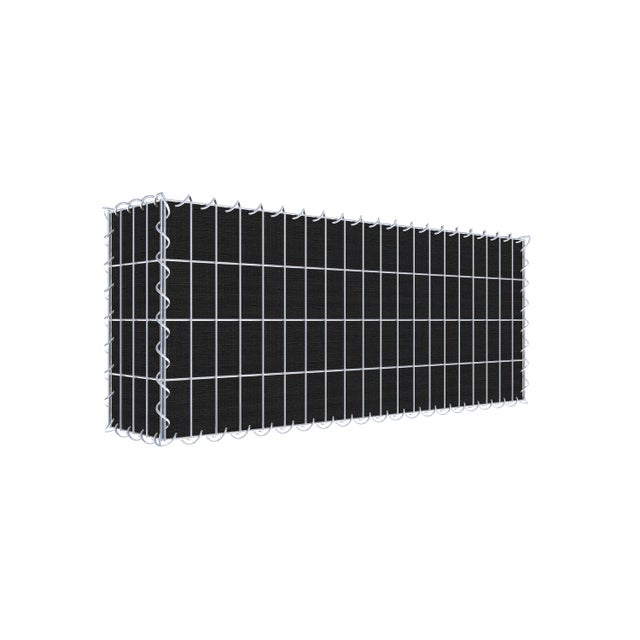 Mur gabion végétal avec non-tissé 100 cm x 40 cm x 20 cm (L x H x P), maille 5 cm x 10 cm, spirale