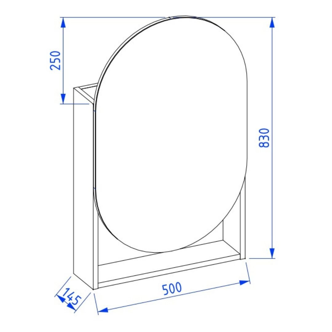 Szafka łazienkowa lustrzana MOSS 50 cm szaro-zielony półmat - 3