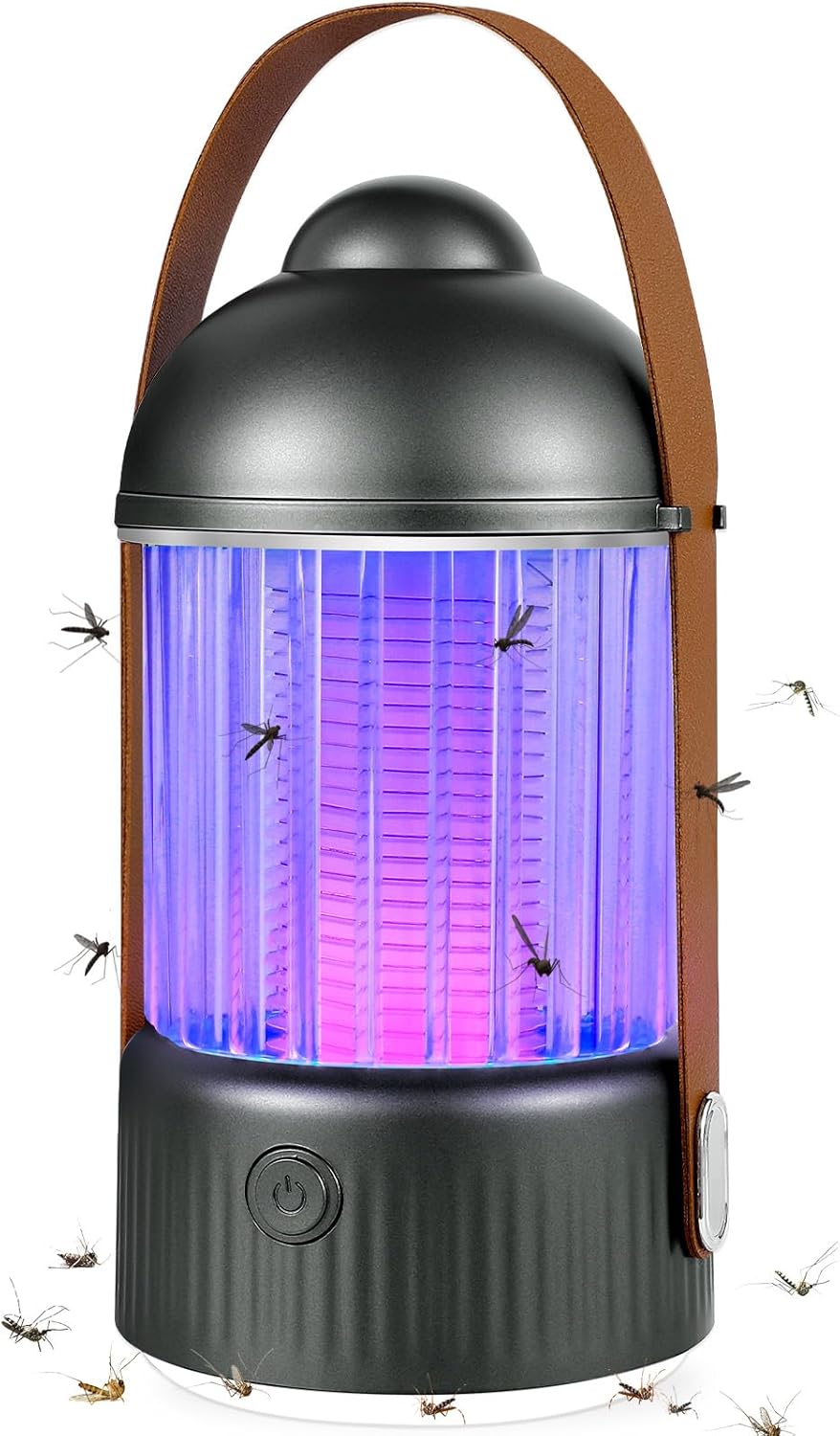 Lampe Anti-moustiques Rechargeable USB - Piège à Insectes UV 360° - 4000mAh Pour Intérieur/extérieur