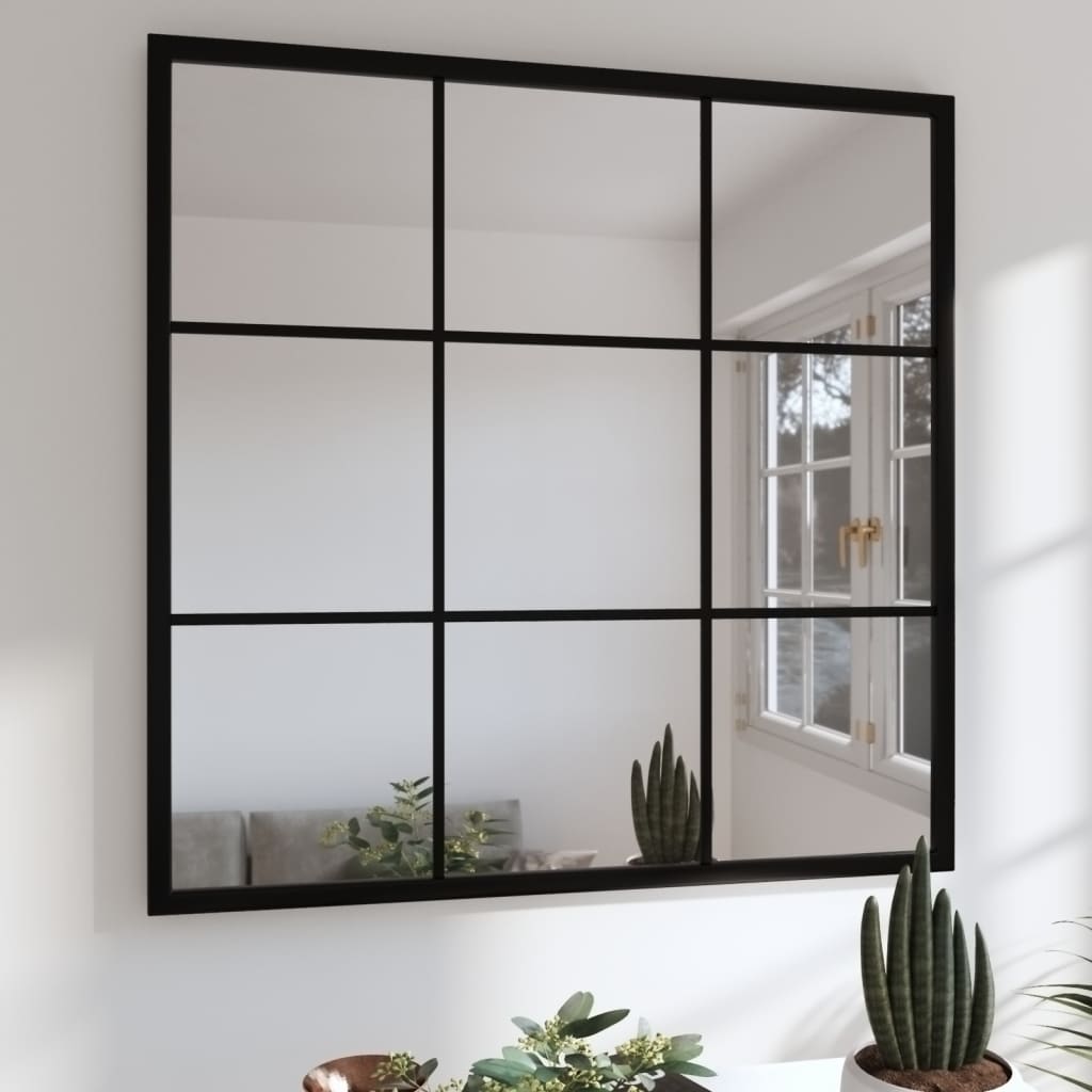 Vidaxl Espejo De Pared Metal 60X60 Cm Negro , Leroy Merlin