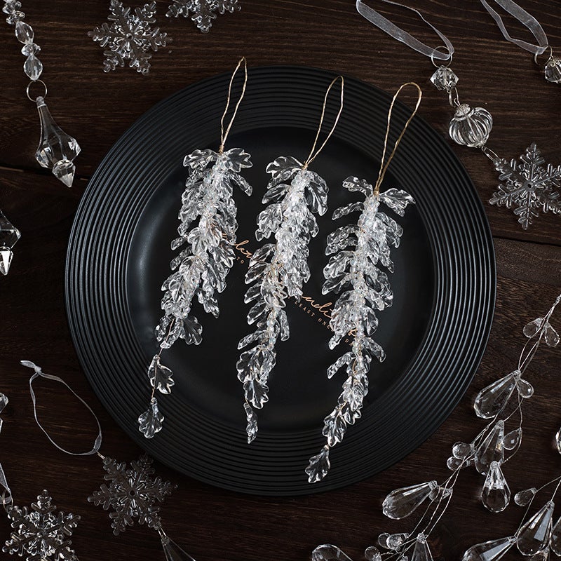Lot De 16 Décorations De Noël En Acrylique - Flocons De Neige Cristal - Transparent