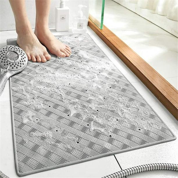 Tapis De Douche En Luffa Antidérapant - Grand Tapis Salle De Bain Anti-Moisissure, Séchage Rapide En PVC Lavable En Machine