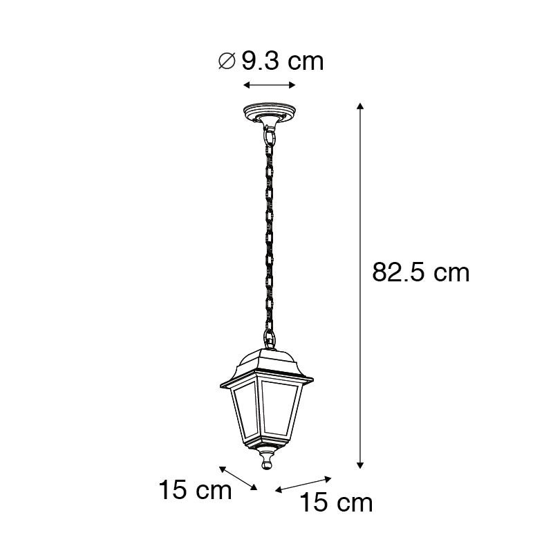 Suspension capital - 1 lumière - L 150 mm - Noir - Classique/Antique - Éclairage extérieur - Garage / cellier - 4