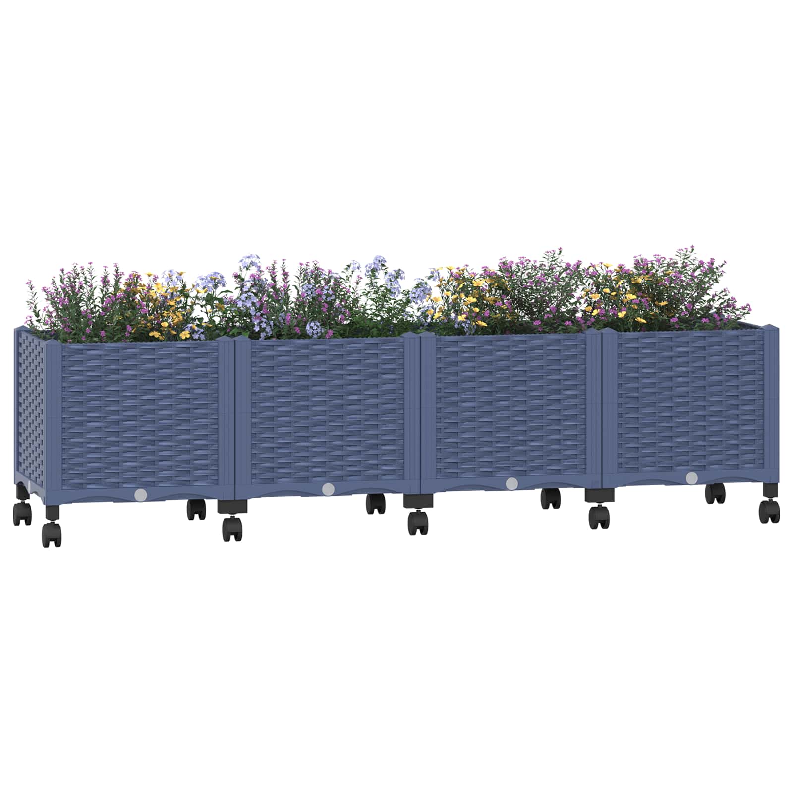 Jardinera con ruedas - Polipropileno - Gris azul - 160x40x44cm | Leroy ...
