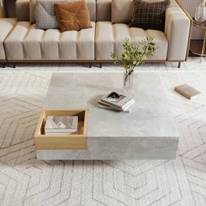 Zeta 90 tavolino da salotto moderno rettangolare 90x55cm 2 ripiani