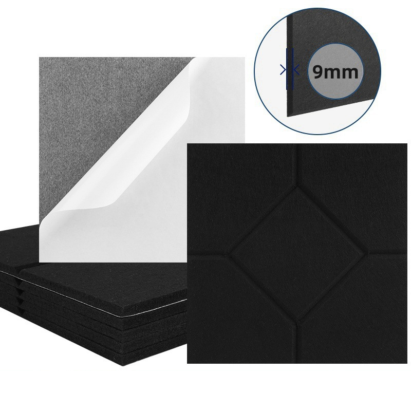 Zestaw samoprzylepnych paneli akustycznych wygłuszające wypełnienie poliestrowe panele ścienne dźwiękochłonne o wysokiej gęstości x x cm czarne