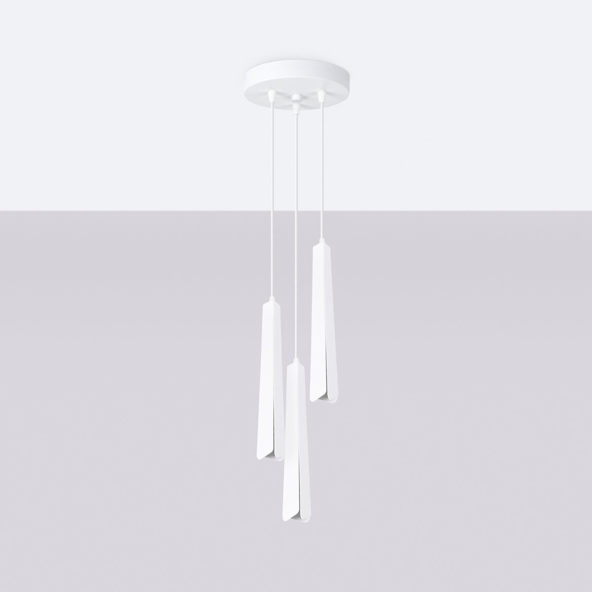 Lampa wisząca ASTEL 3P biała LED 4000K - 19.5x19.5x120cm Sollux