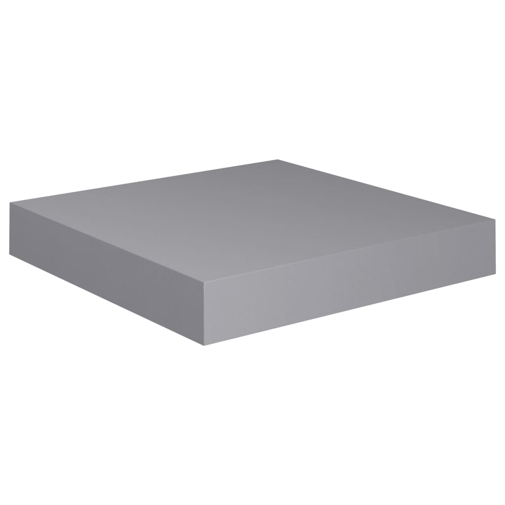étagères murales flottantes 2 pcs gris 23x23,5x3,8 cm MDF - 4