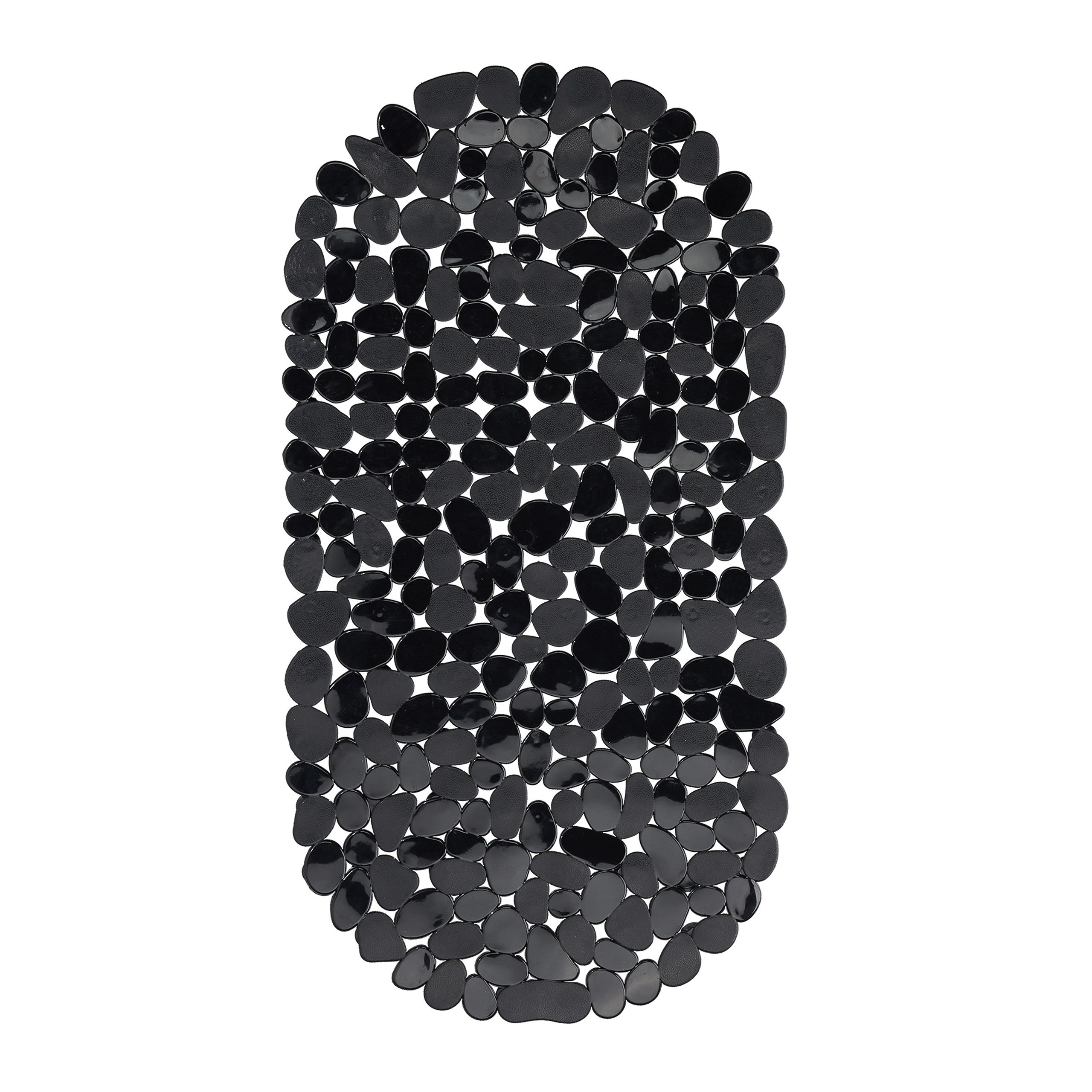 Relaxdays alfombrilla bañera, apariencia de piedras, antideslizante, con ventosas, lavable, 36 x 68 cm, 1 ud.. negro