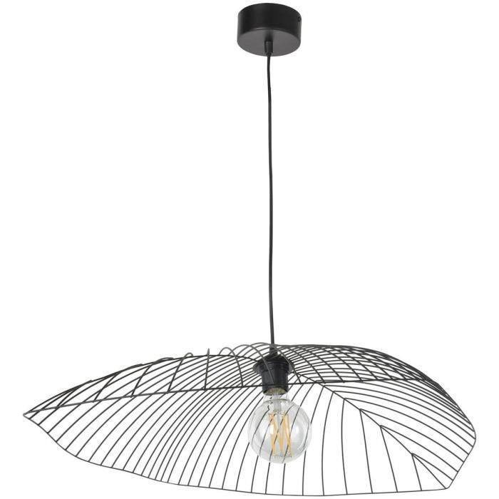 COREP Suspension en métal Leaf - H 15 cm - E 27 - 60 W - Noir mat - 6