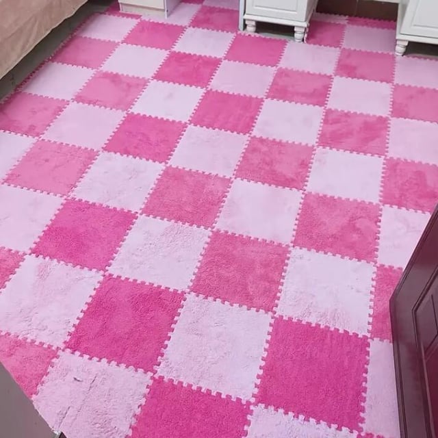 Tapis de jeu en peluche douce pour bébé, 40 pièces, en mousse EVA, pour enfants, carreaux d'exercice imbriqués, tapis de sol et coussin 30x30 CM