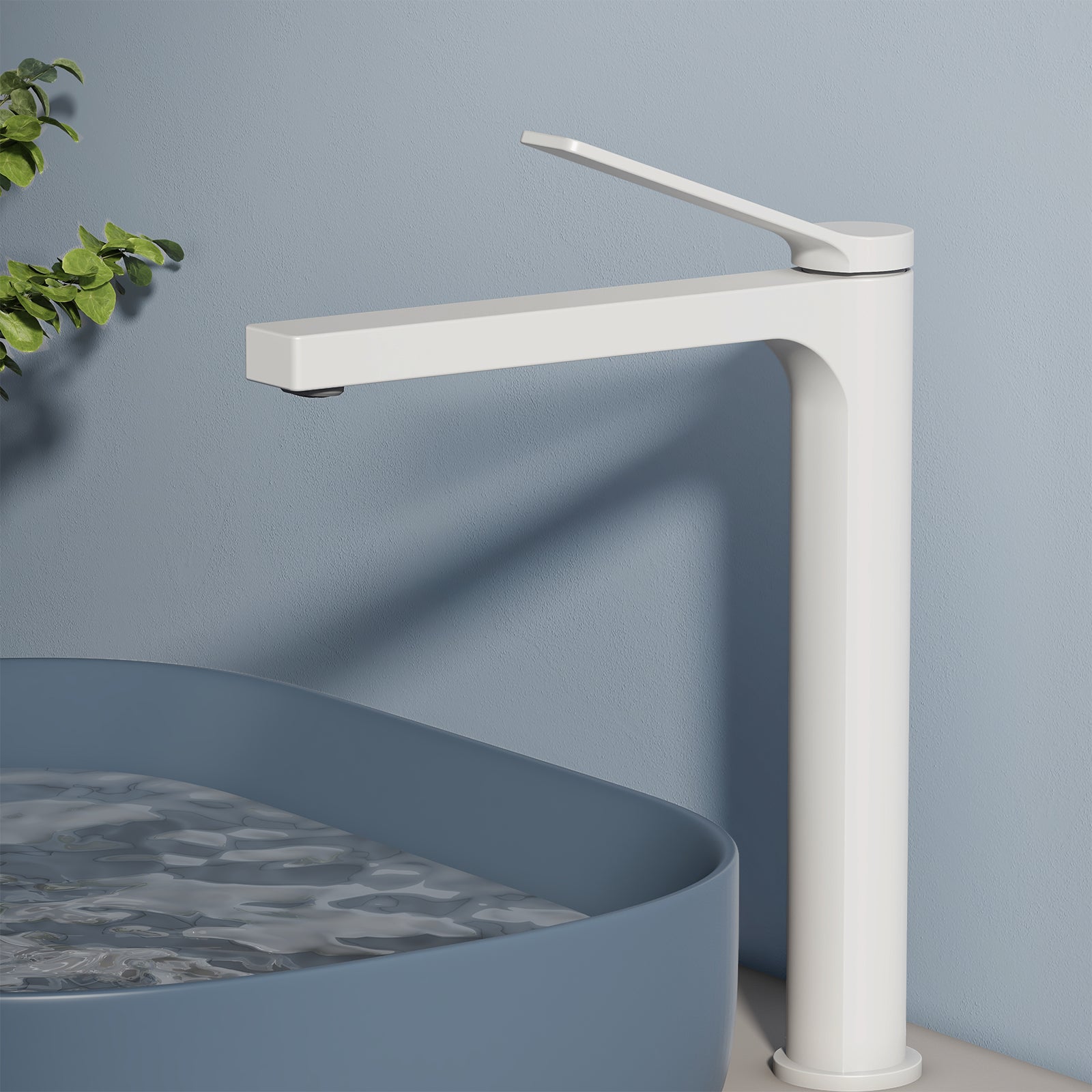 EMKE Bateria umywalkowa wysoka biały matowy 33.5 cm