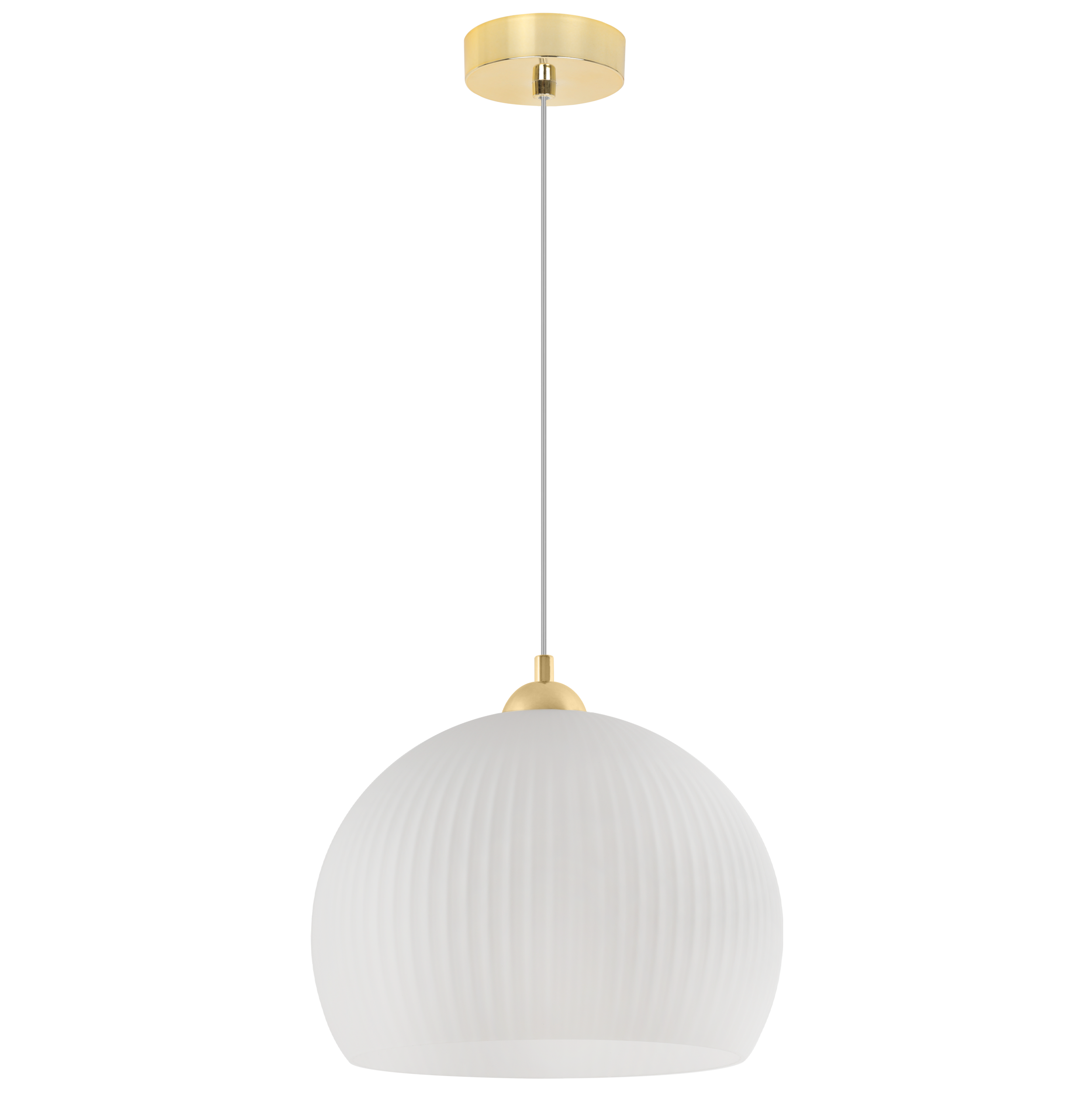 Lampa sufitowa wisząca Riffle loft 1xE27 klosz kula biały/złoty Light Home LH