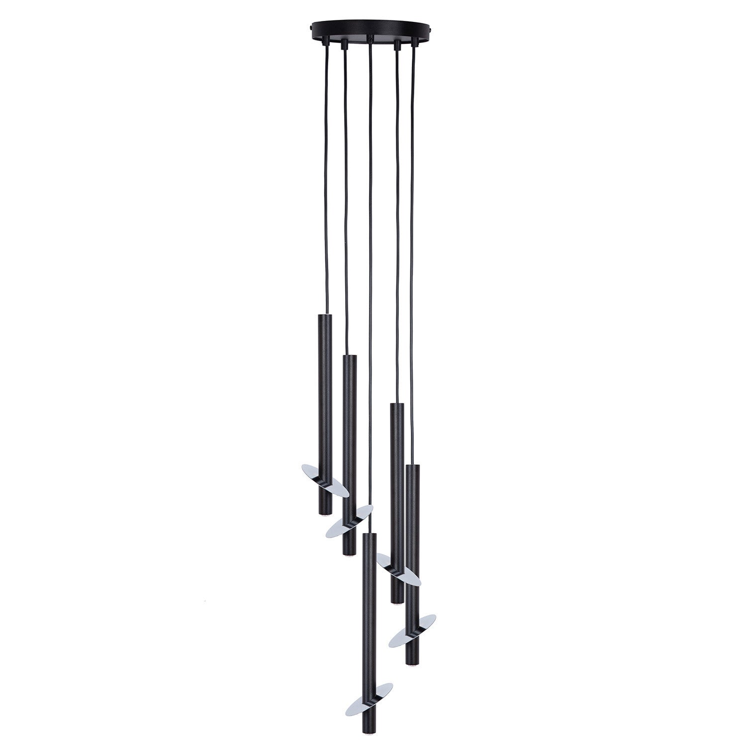 Lampa wisząca Sopel Ring czarno-srebrna 5xG9x3W ring wym: 130 x 26 x 26 cm metal SIGMA
