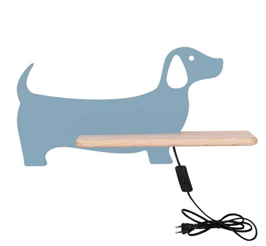Kinkiet Dog niebiesko-jasne drewno LED 5W 4000K 250lm wym: 18,5 x 36,5 x 12 cm metal IP20 Candellux