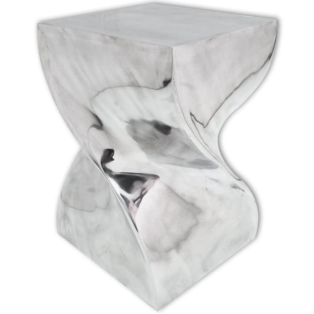 Table auxiliaire Tabouret Forme torsadée Aluminium Argenté - 8
