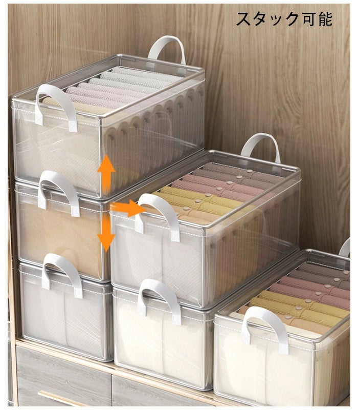 2 pezzi organizer per indumenti per armadio domestico, contenitore trasparente, contenitore per indumenti pieghevole di grande capacità in PVC - 4