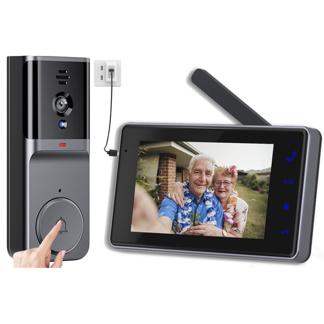 Sonnette vidéo sans fil, interphone vidéo bidirectionnel intelligent, carte 64G