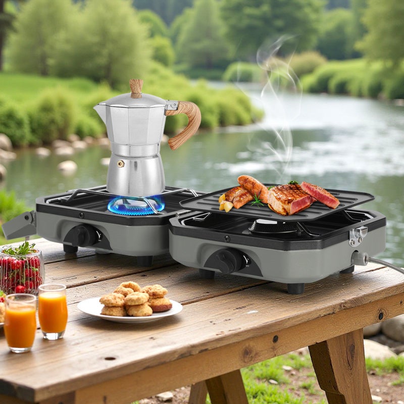 Réchaud à gaz portable pour camping, pour cuisiner en plein air, avec sac de rangement - 8