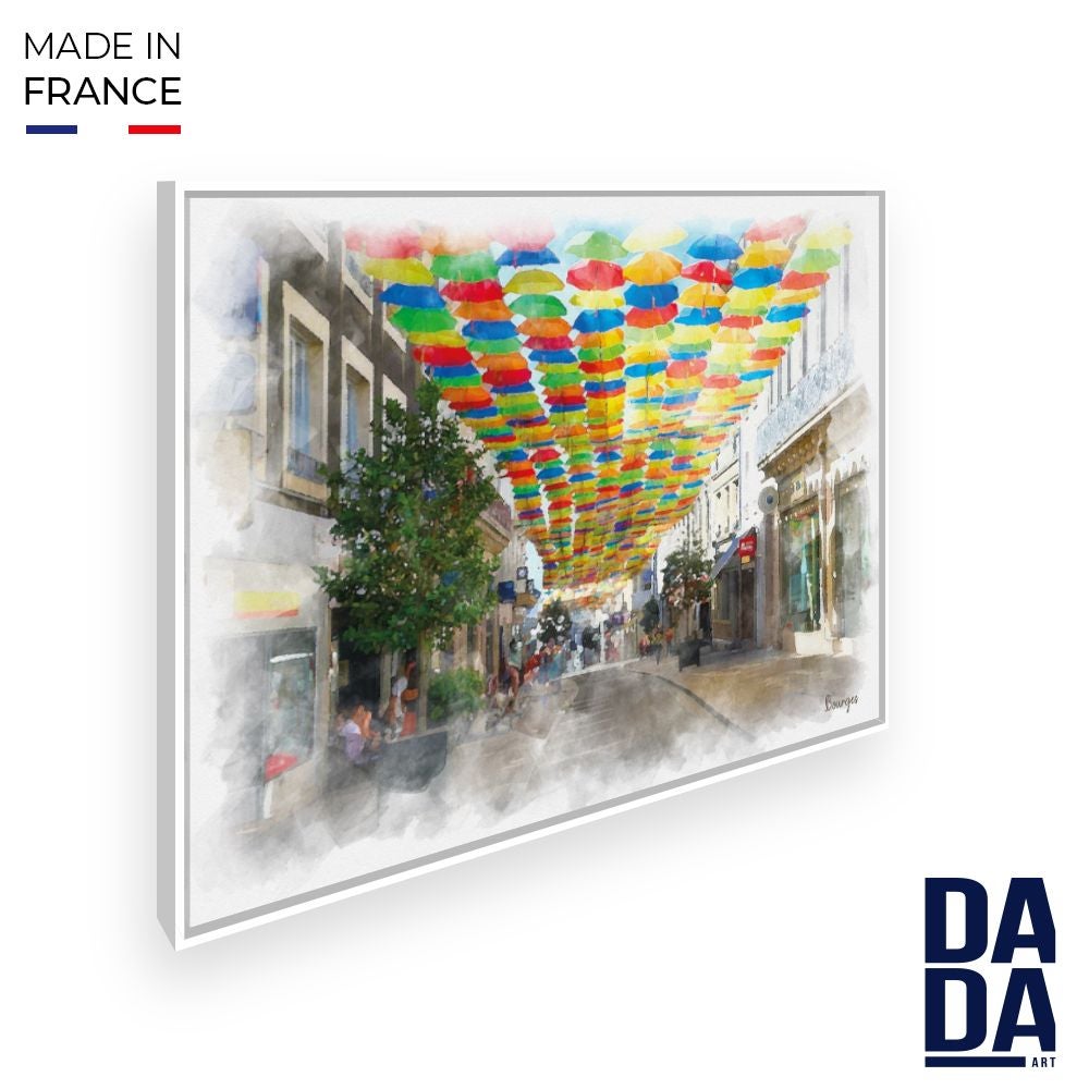 Tableau Rue de Bourges / 45x60cm / Cadre Blanc / Fabriqué en France ...