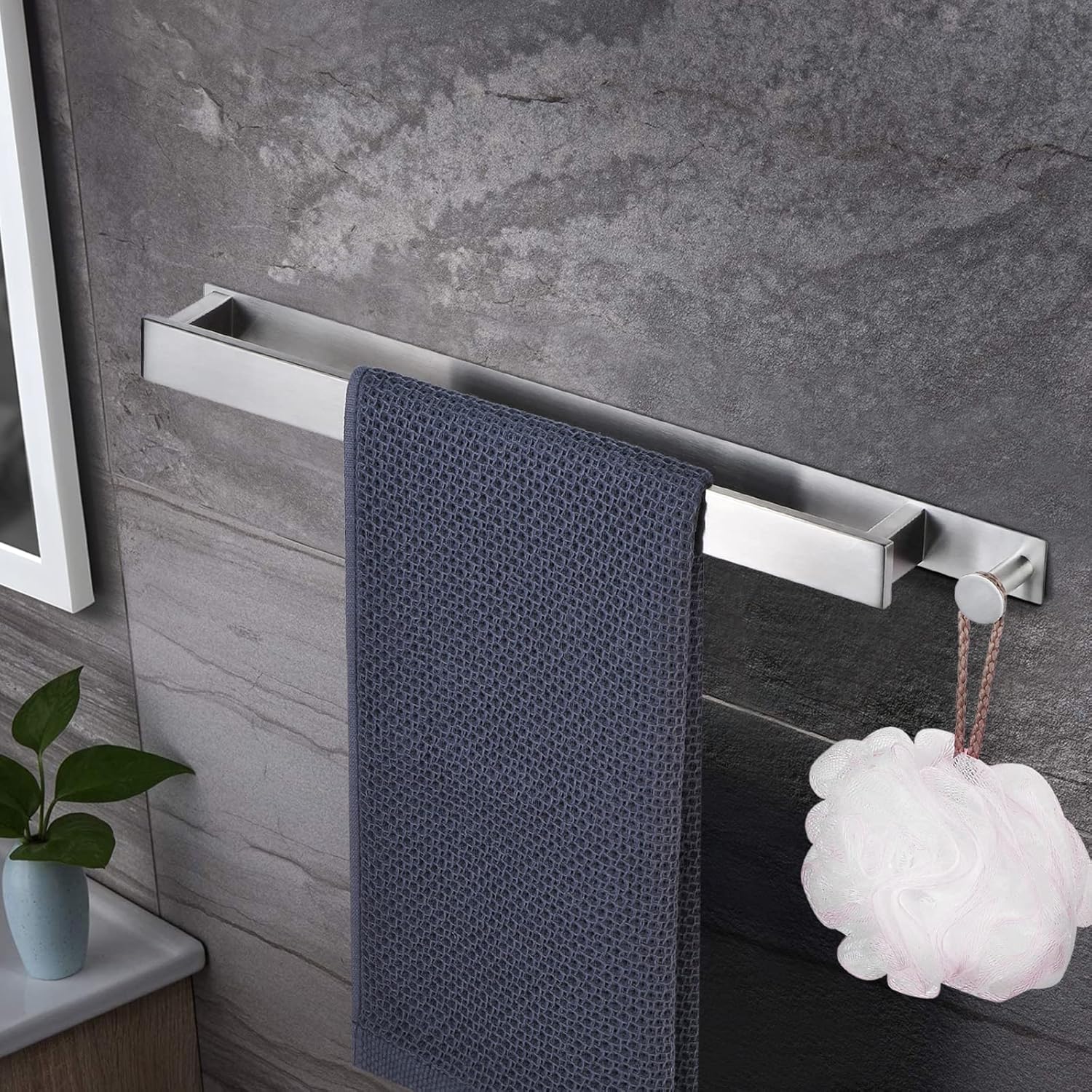 Portasciugamani Da Parete In Acciaio Inox 304 - 40 Cm, Argento, Per Bagno E Cucina - Foto 1