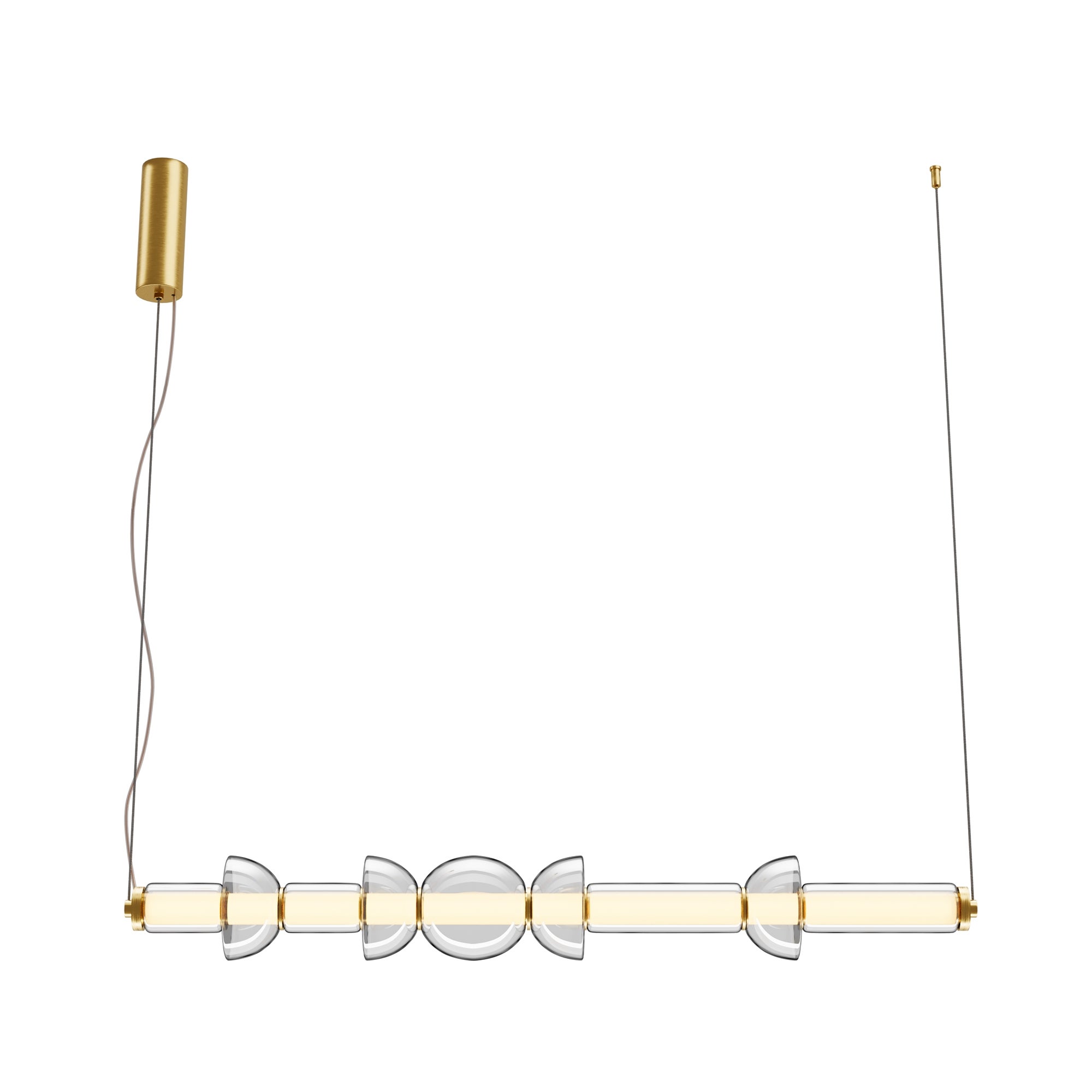 Lampa wisząca Cosmo mosiężno-przezroczysta LED 39W 3000K 4800lm nowoczesna wym: 137,5 x 16 x 98 cm szkło Maytoni