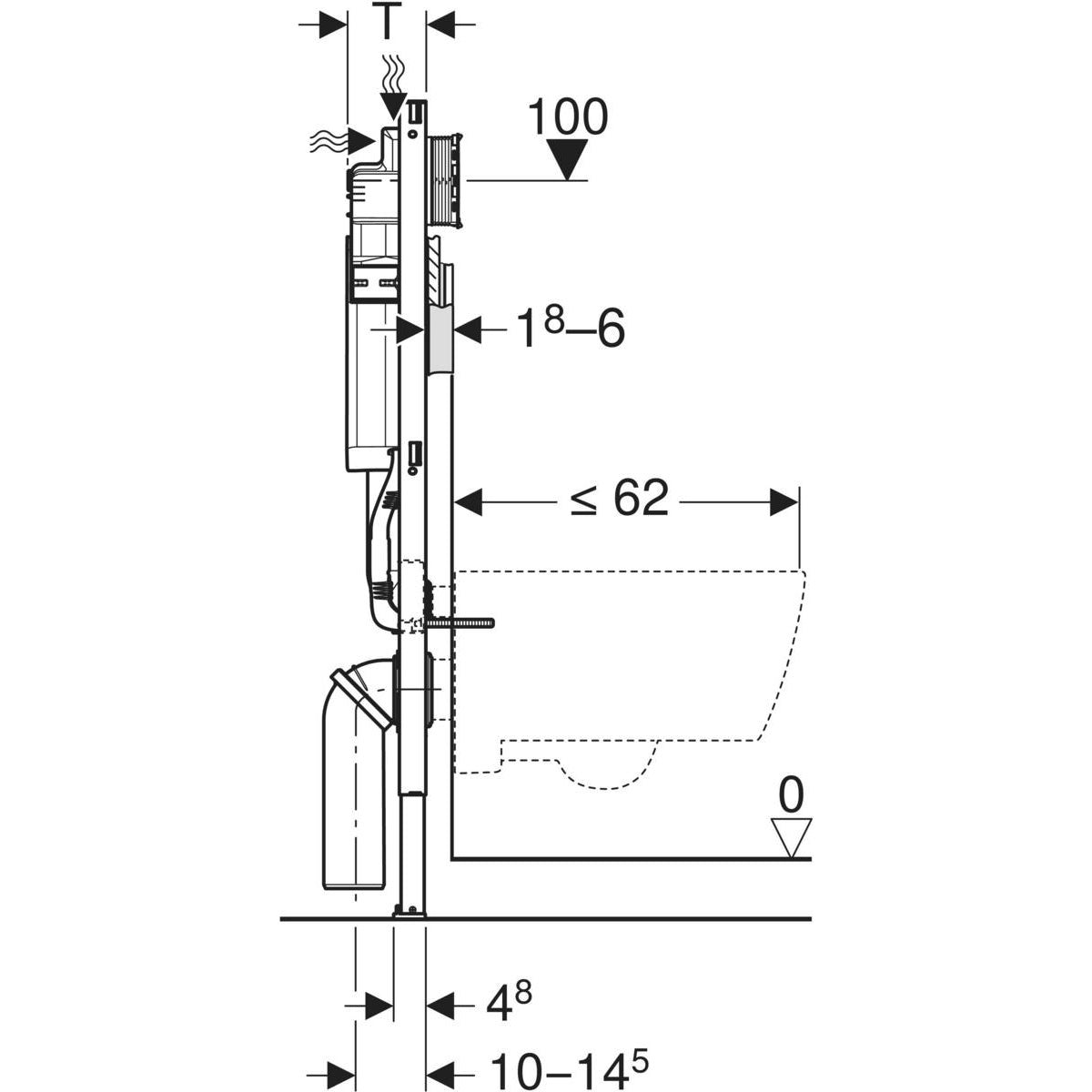 Telaio Duofix con cassetta per WC sospeso 112cm - 4