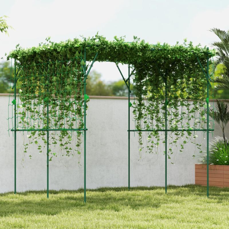 Idzo Traliccio Ad Arco Per Aiuola Rialzata 177,8 Cm – Acciaio Inox Con Rivestimento PE, Salvaspazio Per Piante Rampicanti