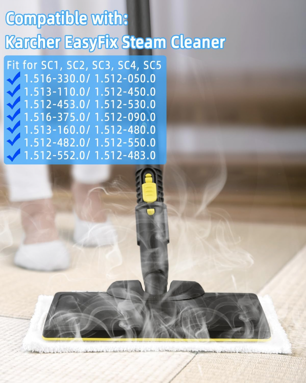 Zestaw 8 akcesoriów do parownicy Kärcher Easyfix SC1, SC2, SC3, SC4 i SC5 – wymienne ściereczki z mikrofibry - 2