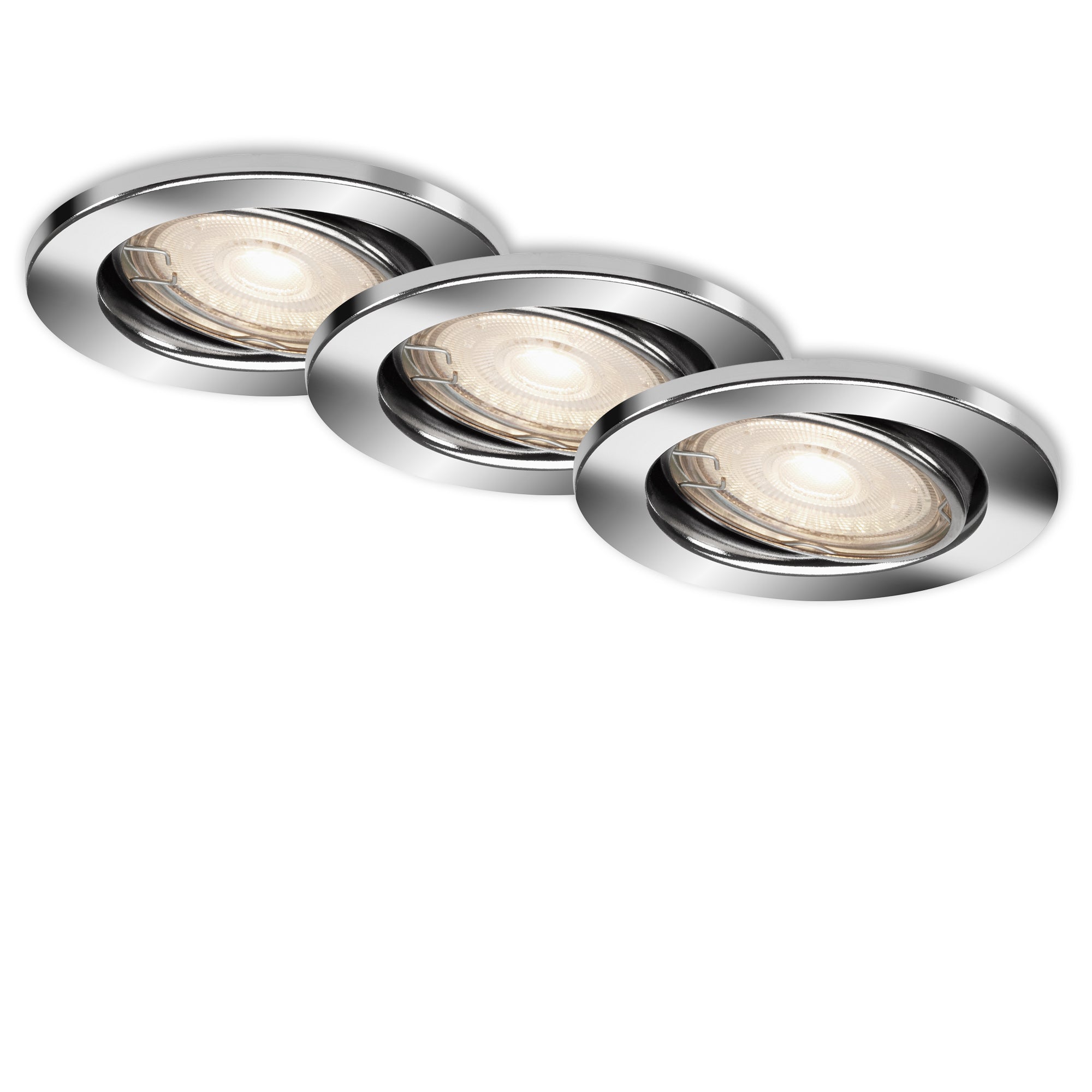 Lot 3 Spots LED Encastrables Briloner 5W 400lm 3000K - Pivotants Alu 82mm - Neuf