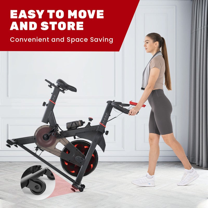 Bicicleta ergométrica RATTANTREE, resistência magnética ajustável, bicicleta ergométrica com assento e tela confortáveis, treinador doméstico - 8