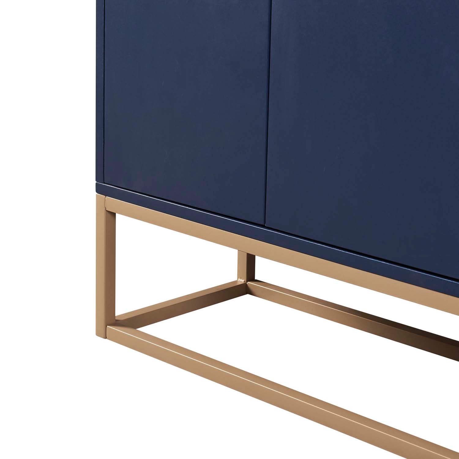 Credenza con 4 ante senza maniglia - stile contemporaneo - legno + metallo - blu - 7