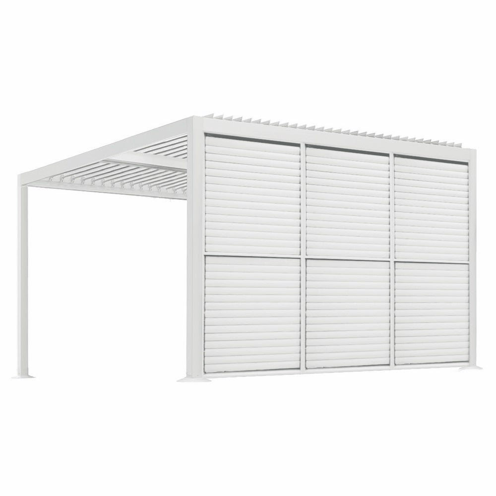 Persiana lateral de aluminio blanco para pérgola eden de 4 m – lamas orientables