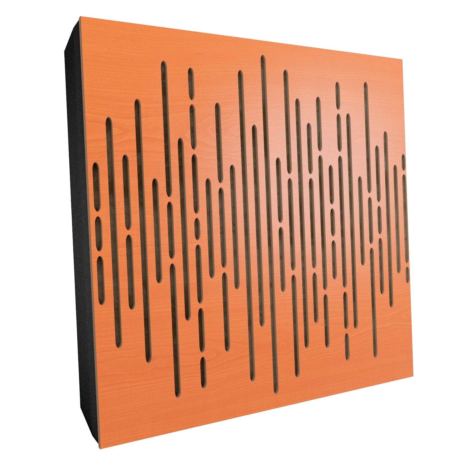 Lot de 2 Panneaux acoustiques WAVE-F décoratifs insonorisants 50x50x5 cm - MDF perforé laminé, tissu et mousse acoustique -Cerise+Beige - 2