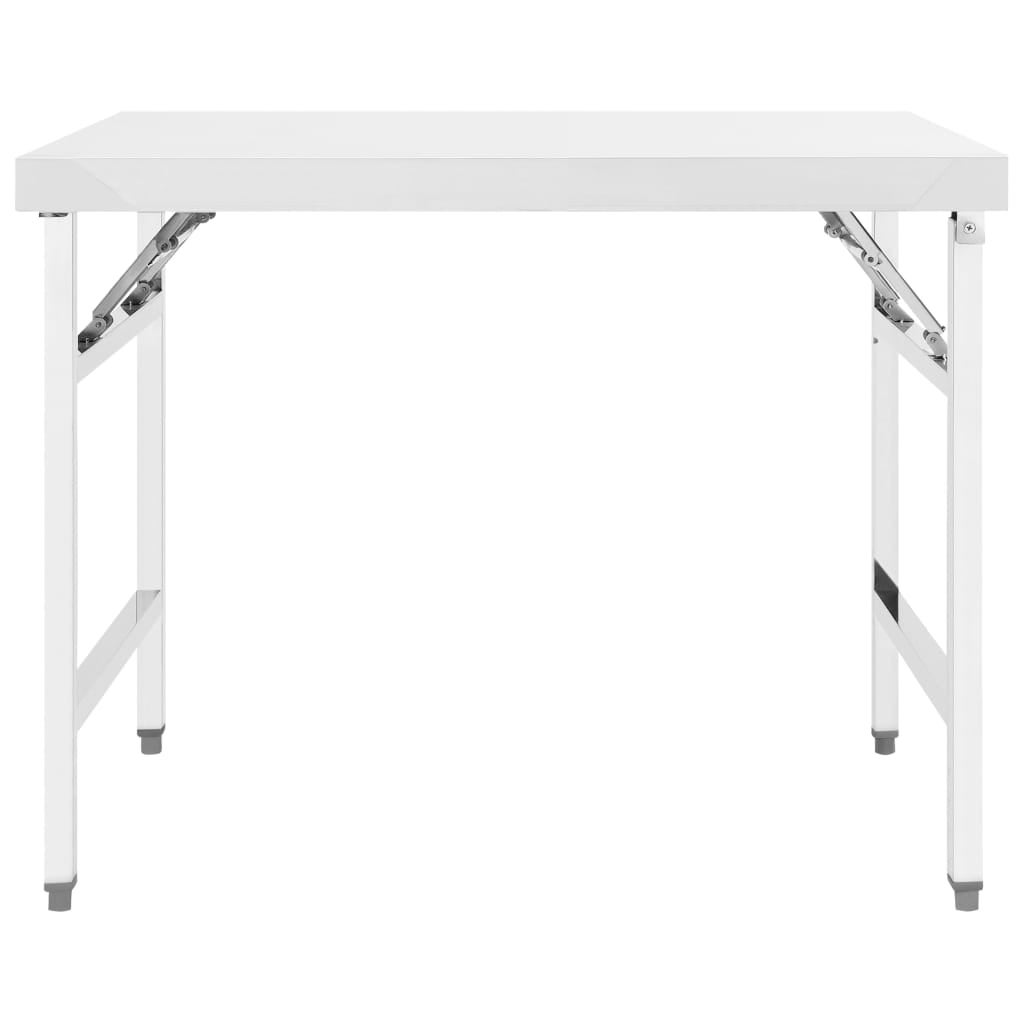 Mesa de trabajo plegable para cocina acero 100x60x80 cm