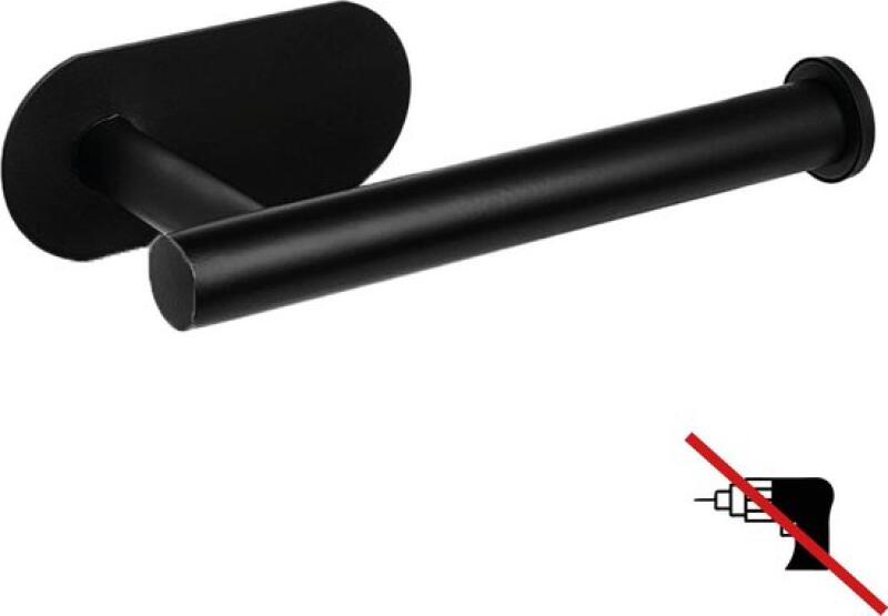 Samoprzylepny uchwyt na papier toaletowy ze stali nierdzewnej SUS304 – Gruby, odporny na rdzę, czarny, 16 x 8 x 4,5 cm – Nie wymaga wiercenia w łazien