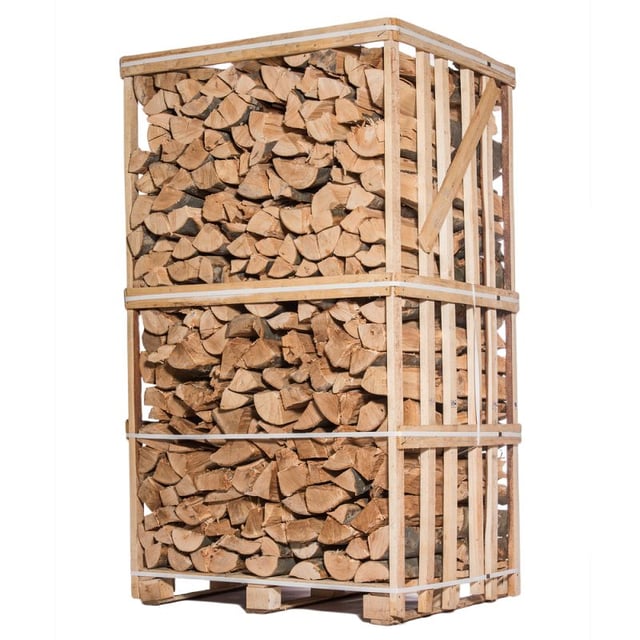 Palette de bois 2,5 stères 50cm bois de chauffage sec étuvé - box de bûches coupées fendues de 2,1m3 chêne / hêtre / châtaigniers