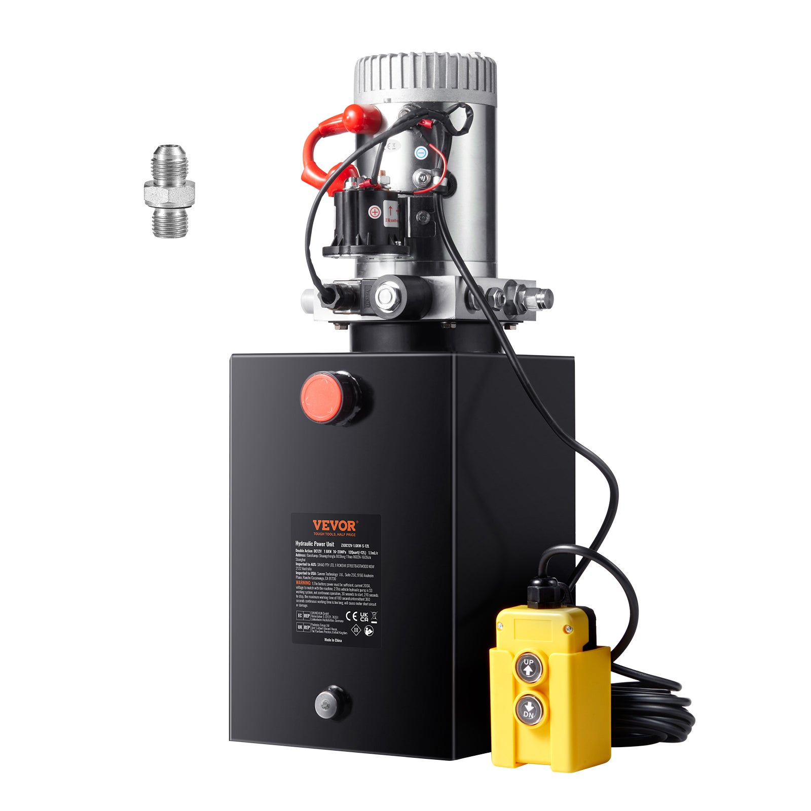 Jednostka hydrauliczna pompy hydraulicznej Jednostka hydrauliczna 12 V Pompa hydrauliczna jednostronnego działania o mocy 1600 W Agregat hydraul VEVOR