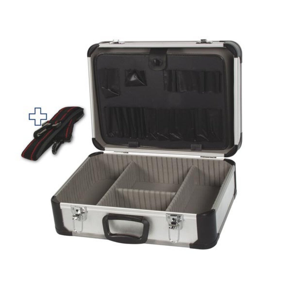 Perel - Valise à Outils En Aluminium, 11,4 L, Bleue, 32 X 23 X 15,5 Cm, Solide Et Légère